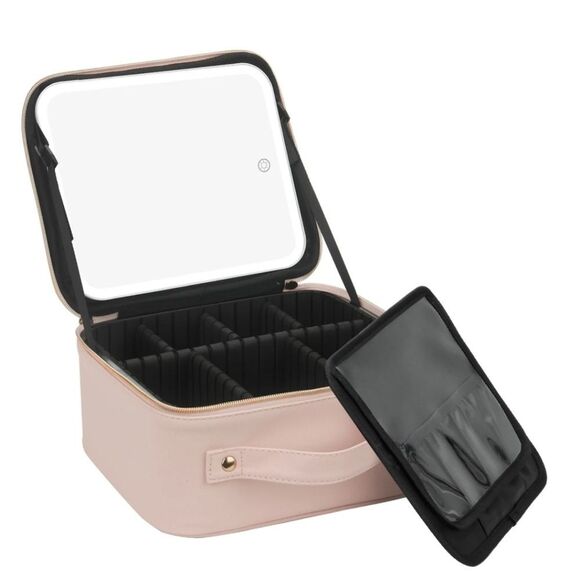 Prive Cosmetic Organizer w/LED Mirror- Pink - Picture 1 of 13